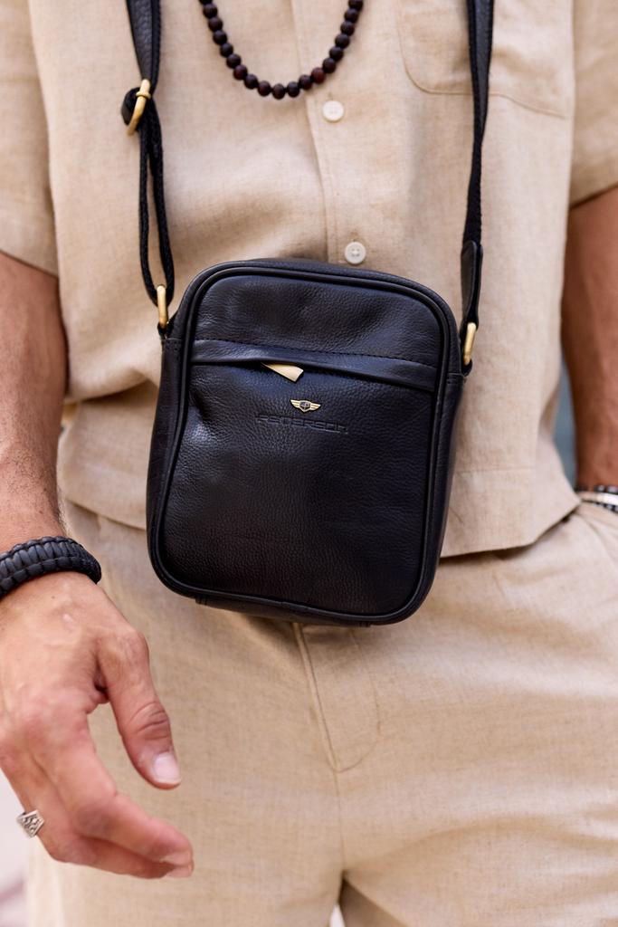 PTN 5021-NDM-2960 Black Leather Bag