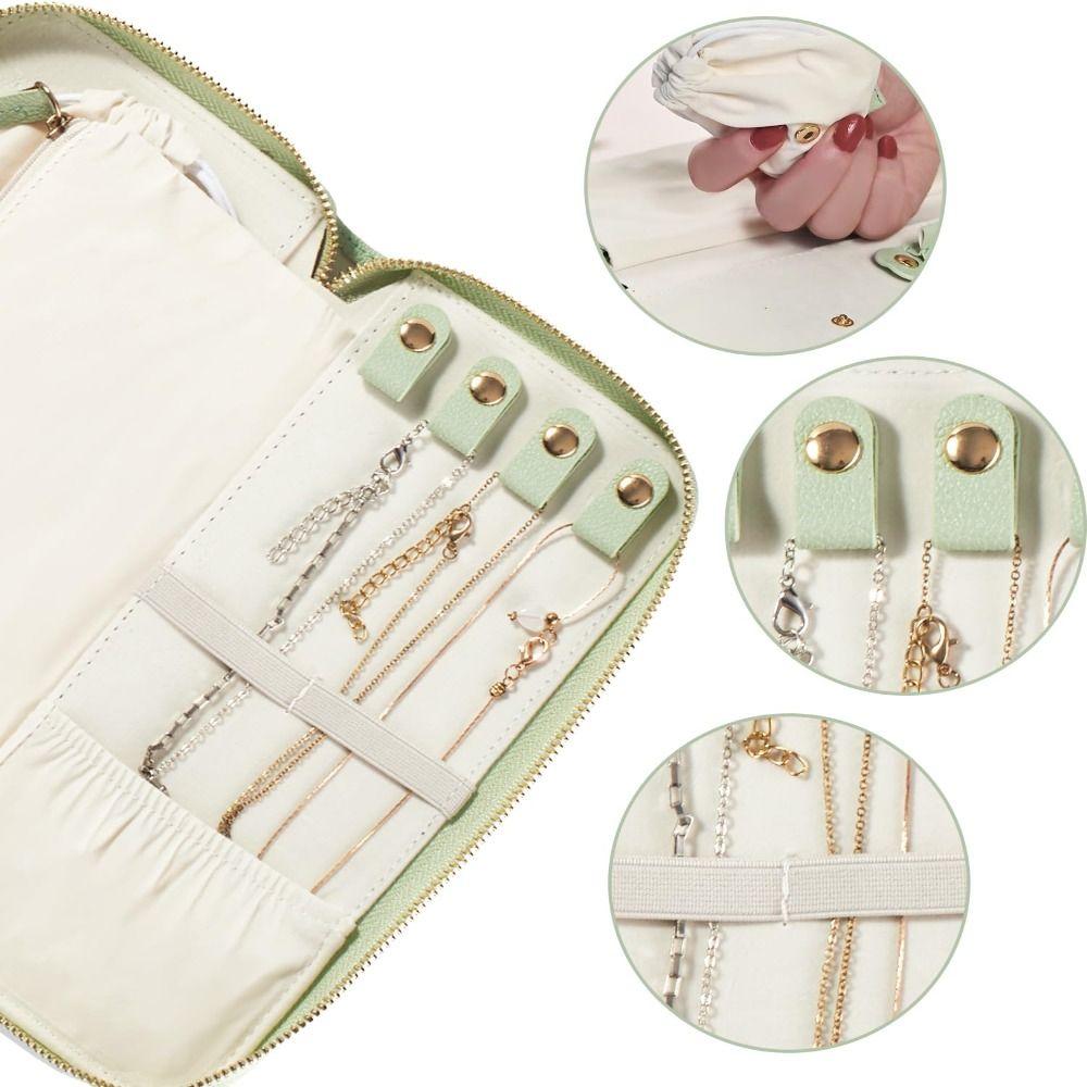 Foldable Jewelry Organizer with Zipper Tangle-free Jewelry Storage Case Portable Large Capacity Storage Bag for Rings//Earrings