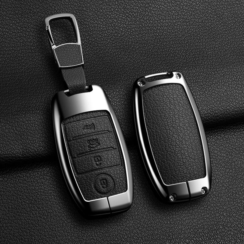 Zinc Alloy Leather Auto Shell Fob For Kia Optima Sorento Niro Soul Car Key Cover Case Holder For Kia KX3 KX5 K3S RIO Ceed Cerato