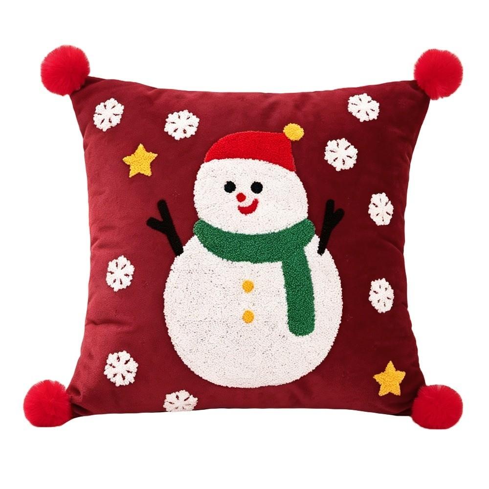 Square Christmas Pillow Covers Cartoon Santa Claus Xmas Pillowcase  Christmas Decor