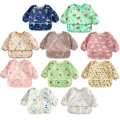 Waterproof Baby Bibs Adjustable Long Sleeve Feeding Smock Durable Full Sleeve Apron