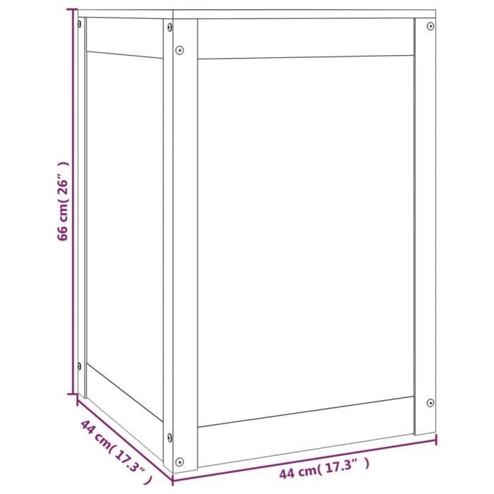 VidaXL Laundry Box 44x44x66 Cm Solid Pine Wood 823564