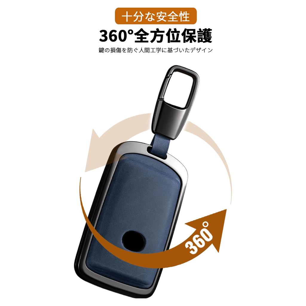 Key Fob Cover with Keychain 3 Buttons Smart Key Case for CX-3, CX8, CX5, CX30, MX30 MX60 (B3-blue)