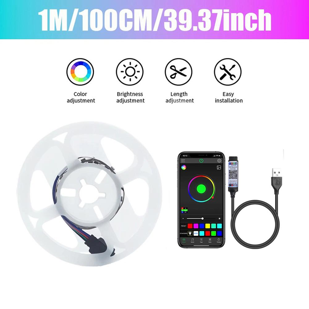 

Светодиодная лента USB 5V RGB 3535 с управлением через приложение, без пульта, гибкая лента, диодное освещение для комнаты, домашнего декора Not waterproof