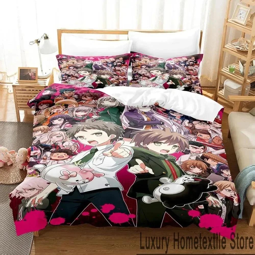 3D Print Anime Danganronpa Bedding Set Boys Girls Twin Queen King Size Duvet Cover Pillowcase Bed Boys Adult Home Textileextile