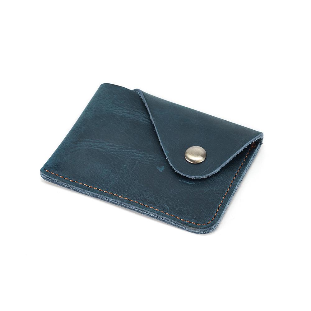 Oyir Men'S Genuine Leather Card Case, Large Capacity Bank Card, Driver'S License Wallet, Retro Men'S Hidden Buckle Clutch Bag