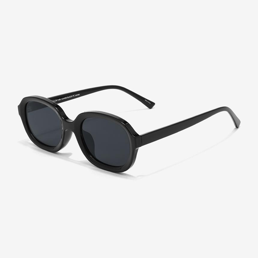 Seutailwokeu Oval Sunglasses Style Work Tr90-16 C1_Black Unisex Horn-Rimmed Daily