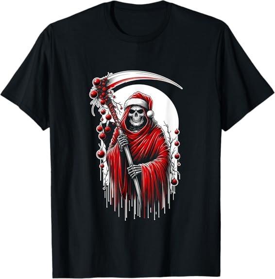 

NEW LIMITED Grim Reaper Santa Hat Tee | Unique Christmas Holiday T-Shirt S-3XL 5XL різнокольоровий