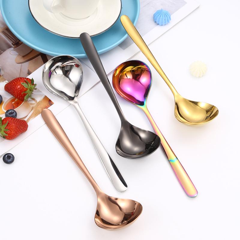 Large 304 Stainless Steel Ladle - Long Handle, Thick & Deep Design for Soup, Serving, Porridge, and Hot Pot.