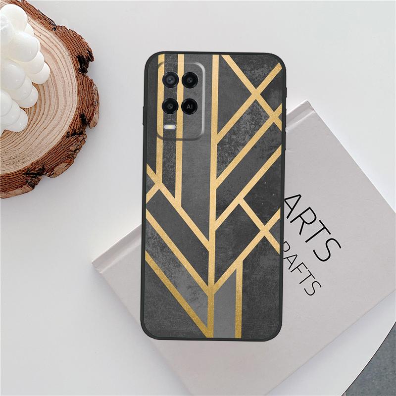Marble Geometric Art Case For Oppo A96 A58 A18 A38 A78 A98 A17 A77 A80 A40 A60 A16 A76 A74 A94 A54 A15 A57S Cover