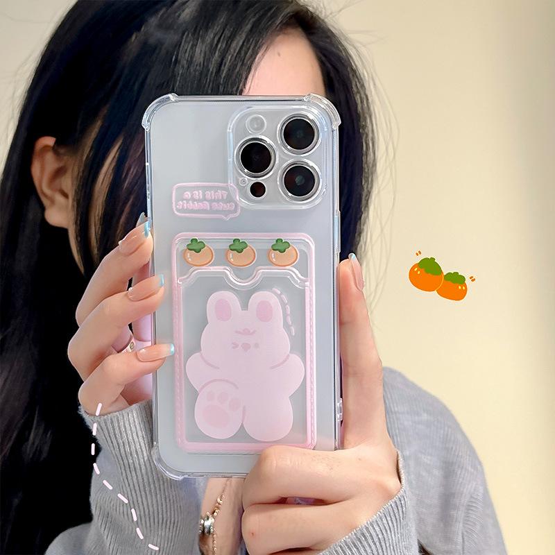 Zhitai Cartoon Rabbit Kartenetui für iPhone 13, 14 Pro und 15 Pro Max