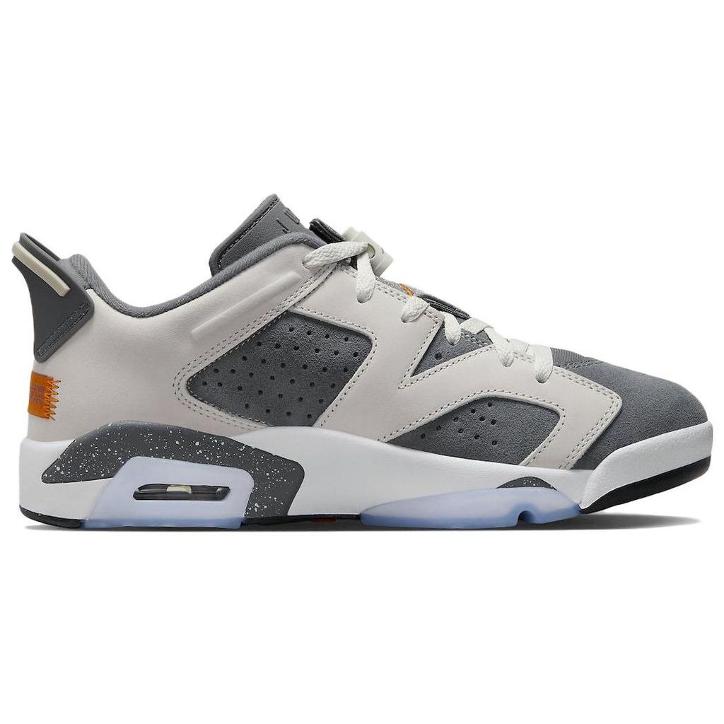 Paris Saint-Germain x Air Jordan 6 Retro Low Iron Grey Herren-Sneaker Light-Bone Magma-Orange White DZ4133-008
