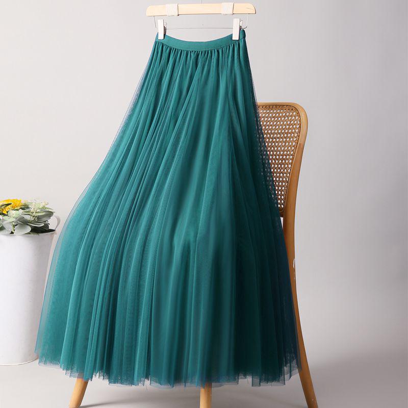 Women's High Waist Purple Tulle Mesh Midi Skirt, 720-Degree Swing A-line Design, Perfect for Square Dance and Slimming Photo Shoots