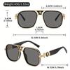 Fashionable Double-Beam Sunglasses with Unique Metal Accessories Retro Oversized Glasses for Street Photography Outdoor Travel