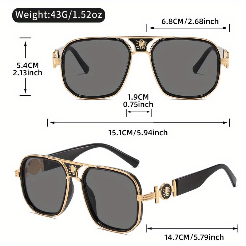 Fashionable Double-Beam Sunglasses with Unique Metal Accessories Retro Oversized Glasses for Street Photography Outdoor Travel
