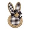 Spring Floral Wreath Easter Bunny Wreath with Hemp Rope Bow Spring Rabbit Door Hanging Sign Farmhouse Front Porch Wall Window