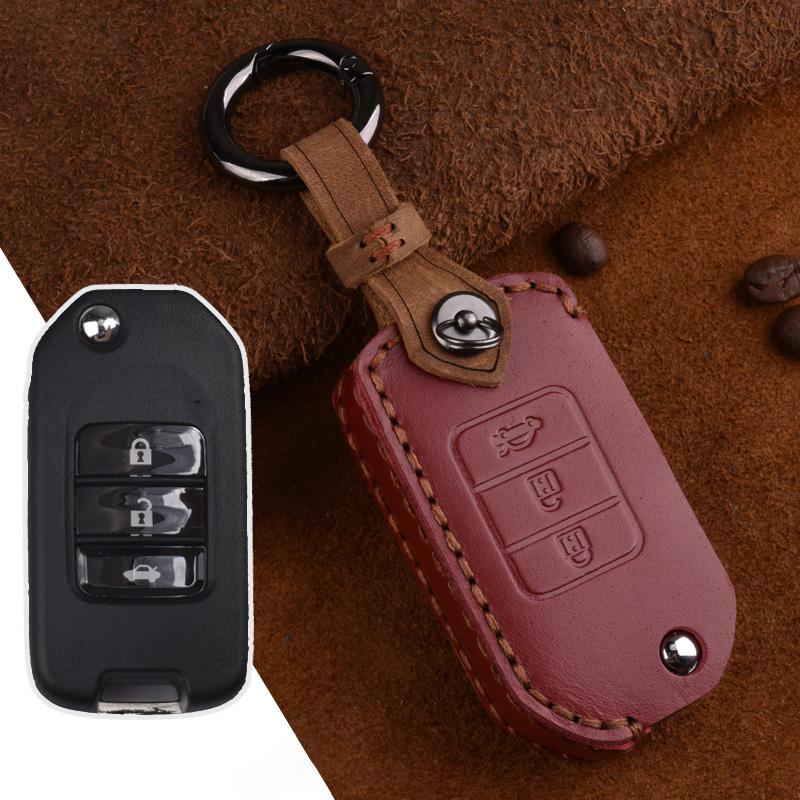 

LeatherCar Key Case Cover Protect For Honda Accord 9 Crider City Vezel Spirior Odyssey Civic Jazz HRV CRV Fit Freed