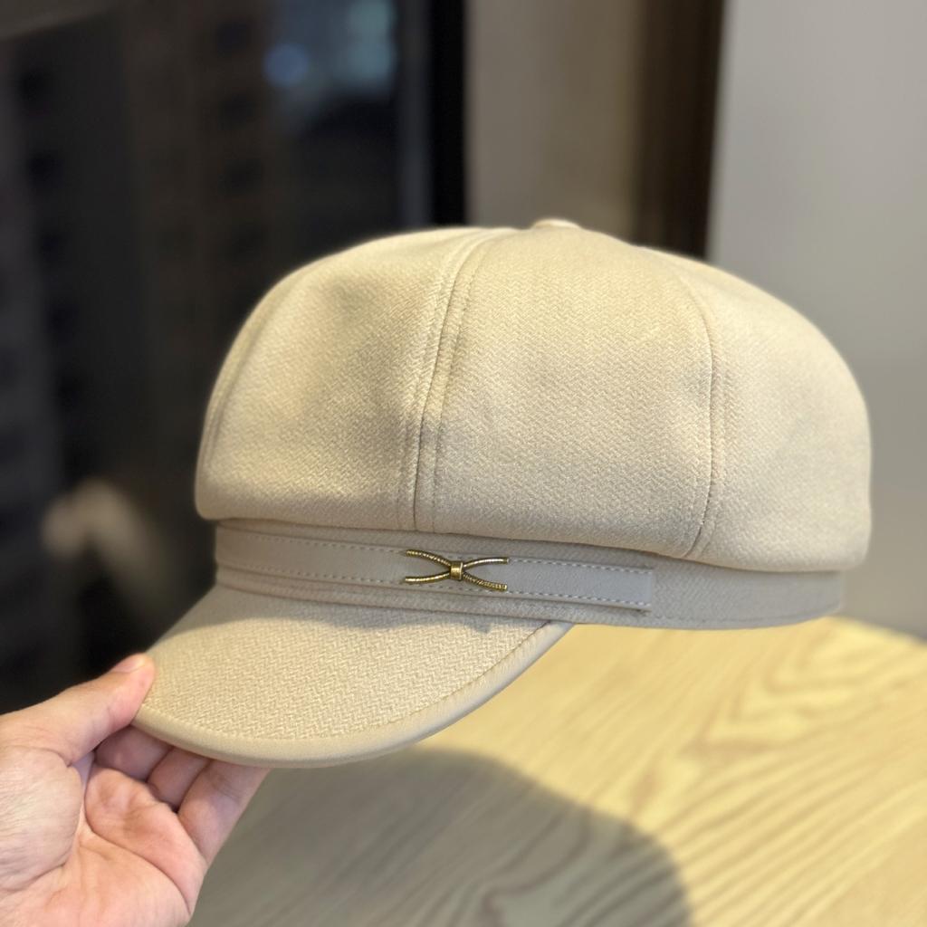 Nowy brytyjski styl retro jesienno-zimowy zagęszczony wełniany ośmiokątny kapelusz damski spersonalizowany beret modny kaszkiet kapelusz malarza