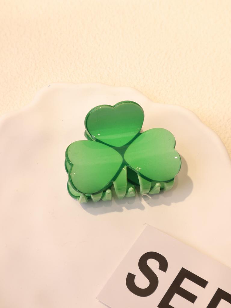 1 Irish St. Patrick's Day Party Hair Accessory Green Lucky Clover Shark Clip