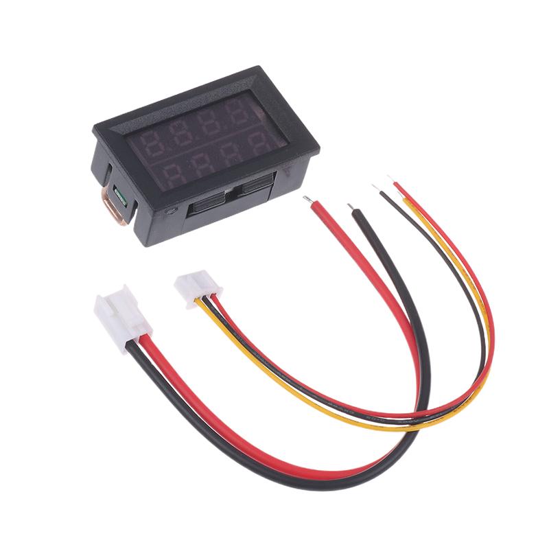 

4 Digit 5 Wire Mini Digital Voltmeter Ammeter Dc 100V 10A Voltmeter Ammeter Dual Led Display Onesize