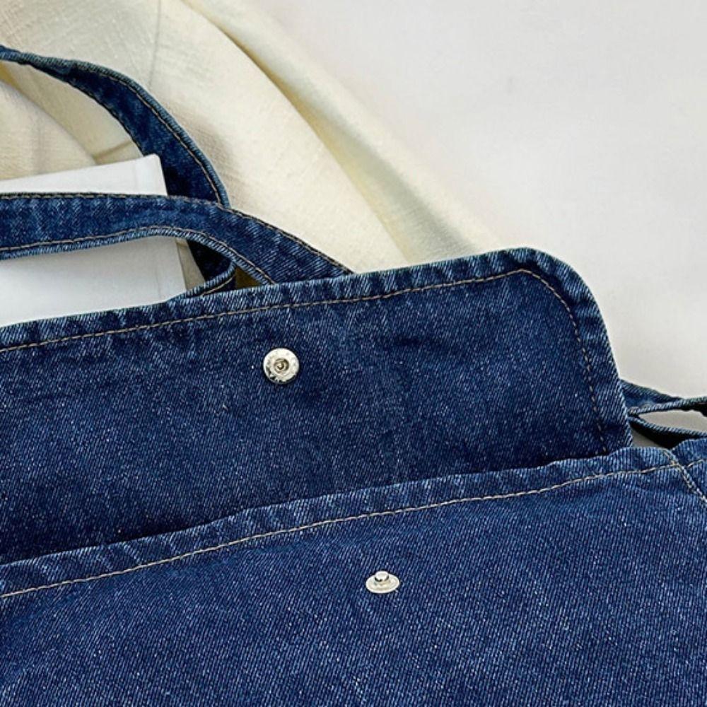 Y2K Vintage Handbag Street Style Solid Crossbody Bag Fashionable Denim Canvas Bag  Students