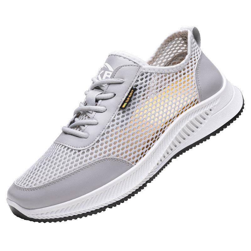 Sneakers men's 2025 new platform dad shoes mesh trendy shoes breathable hollow men's running shoes