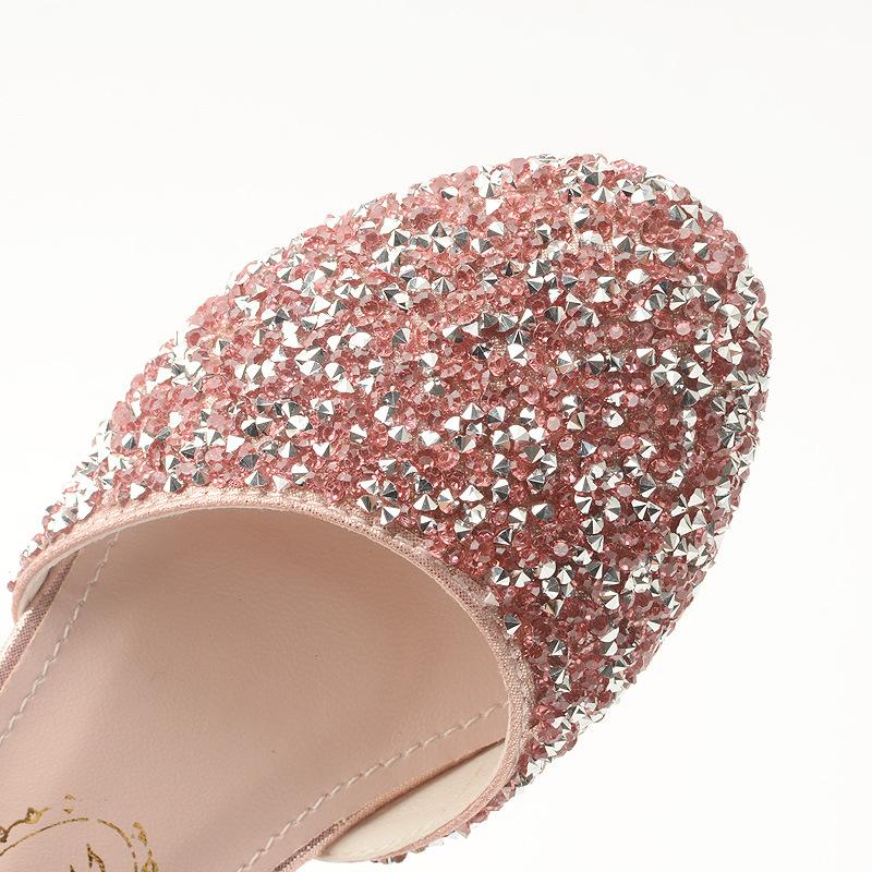 Girls' Princess Shoes Spring and Autumn New Fashionable Children's Crystal High Heels for Girls, Suitable for Performances