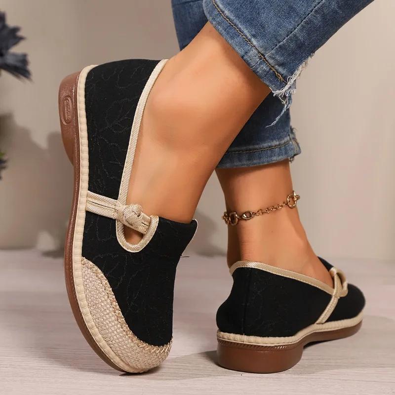 Microfiber Round Toe Flats Spring/autumn Slip-on Female Shoes on Sale 2024 High Quality Solid Weave Novelty Flats Sapatos Rasos