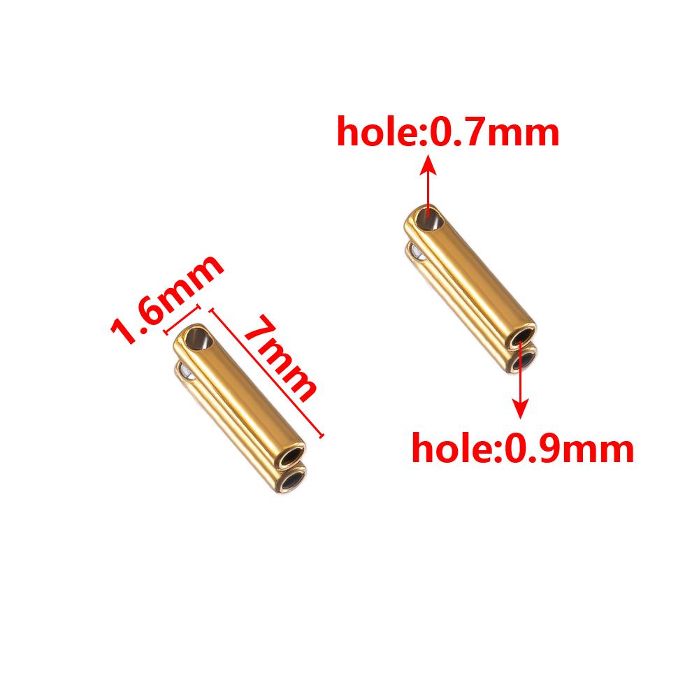 20pcs Stainless Steel Column End Tip Cap Crimp Clasps For DIY End Bead Caps Connector Necklace Leather Cord Jewelry Accessories