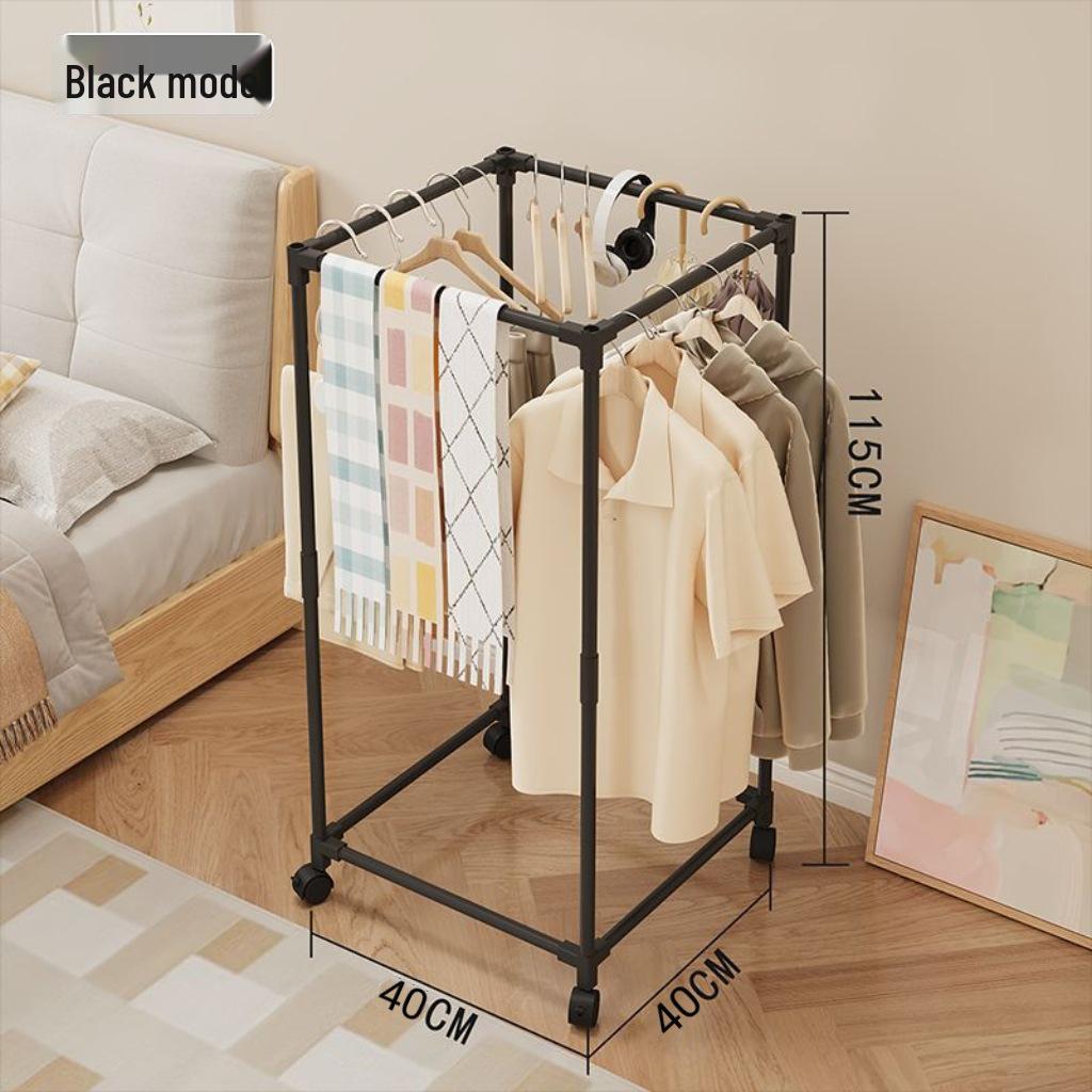TEMU Movable Clothes Rack: Simple Home Floor, Indoor Balcony & Dormitory Drying Solution.