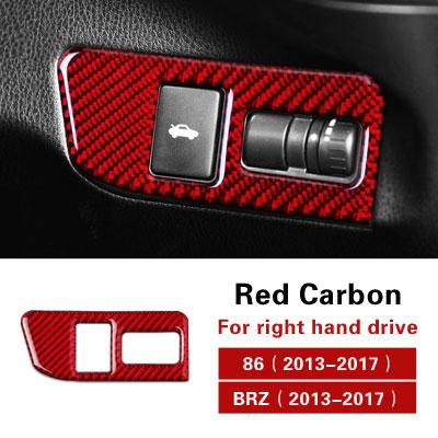 For Subaru BRZ/Toyota GR86 2013-2020 Carbon Fiber Rear Trunk Switch Button Panel Trim Stickers Car Interior Tuning Accessories
