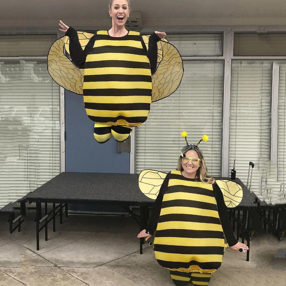 1set Costumes Outfit Yellow Bee Cosplay Jumpsuit Photo Prop Animal Cosplay Props  Adult