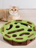 Interactive Cat Puzzle Toy with Digging Holes - Self Amusing Maze Box Bell Ball Mental Enrichment for Kittens Felt Material