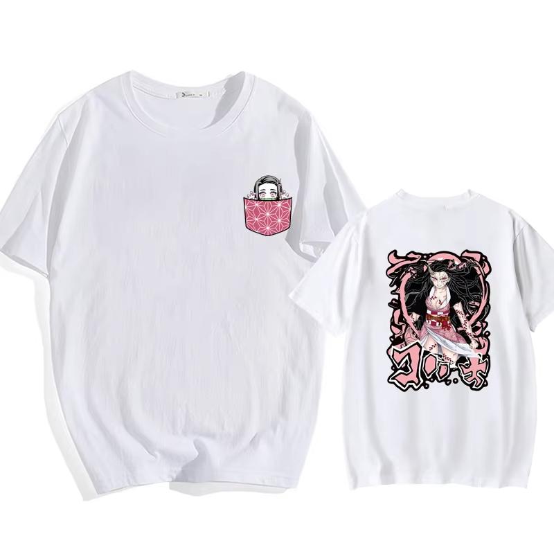 

Demon Slayer Print Unisexs and Womens cotton Tshirts 2026 summer Cartoon pattern Loose casual shortsleeved top S
