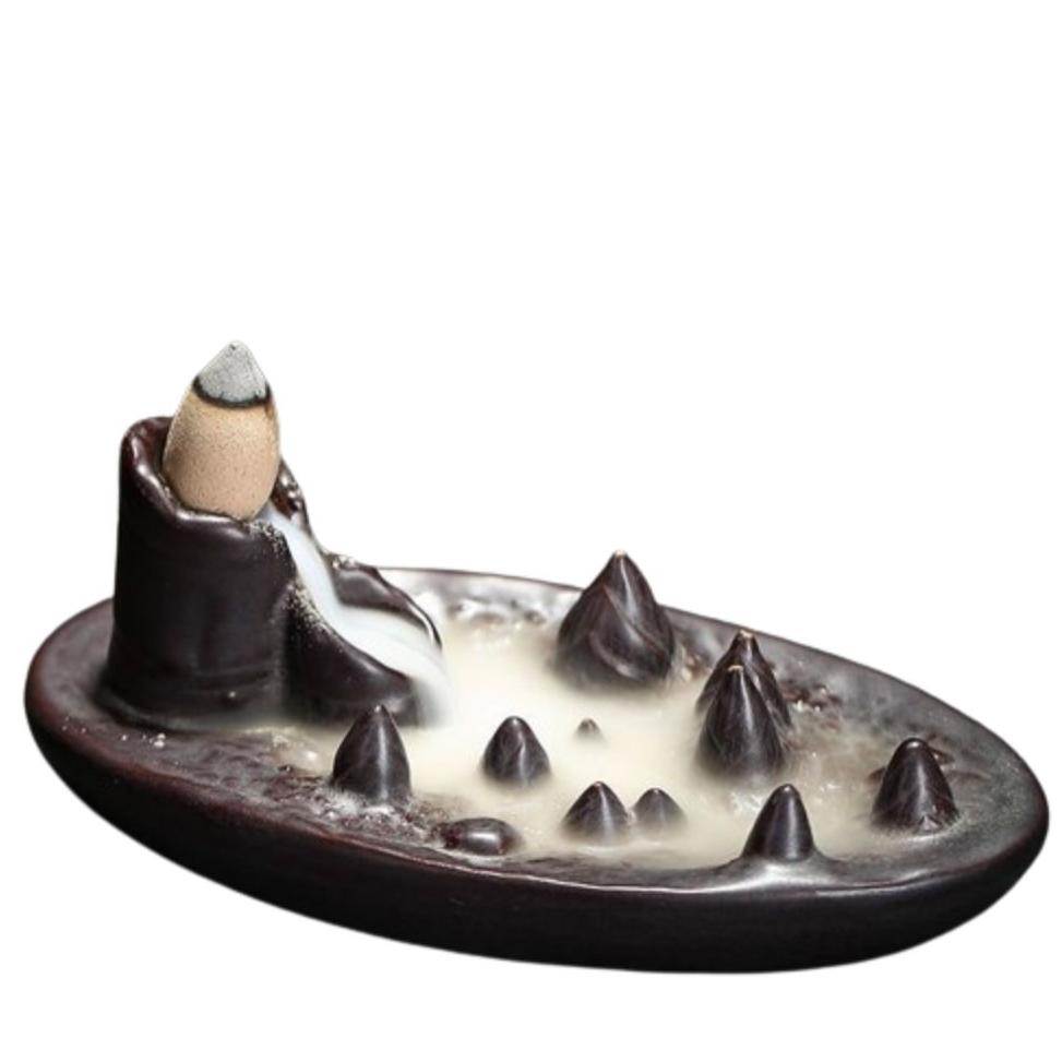 Wasserfall-Räuchergefäß, Rückfluss-Räuchergefäß, kreativer Keramik-Aromatherapie-Dufthalter, Vintage-Aroma-Diffusor für den Innenbereich