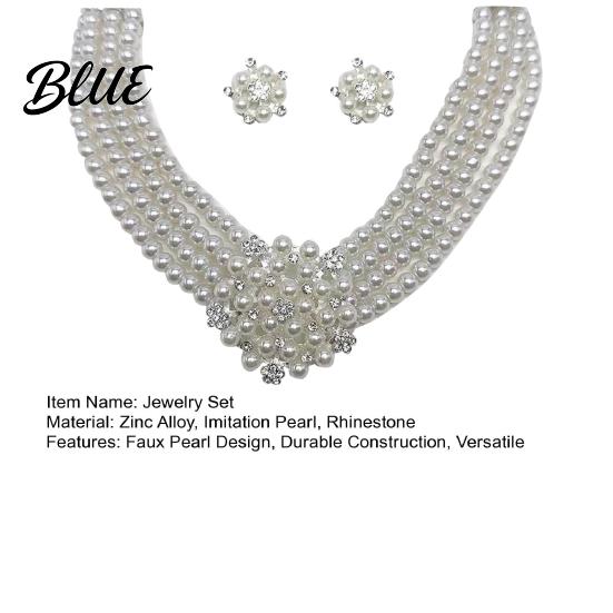 Artificial Pearl Necklace Set 2Pcs/Set Imitation Jewelry Retro Style Flower