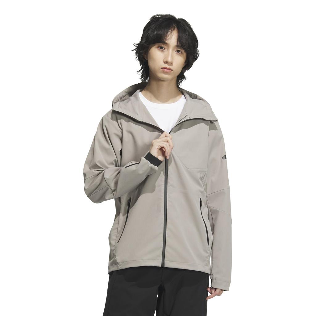 Adidas Premium Active Regular Fit Stretch Woven Hoodie Putty Beige Sizes Men's Full-Zip KQD65, (JM2008), J/XL