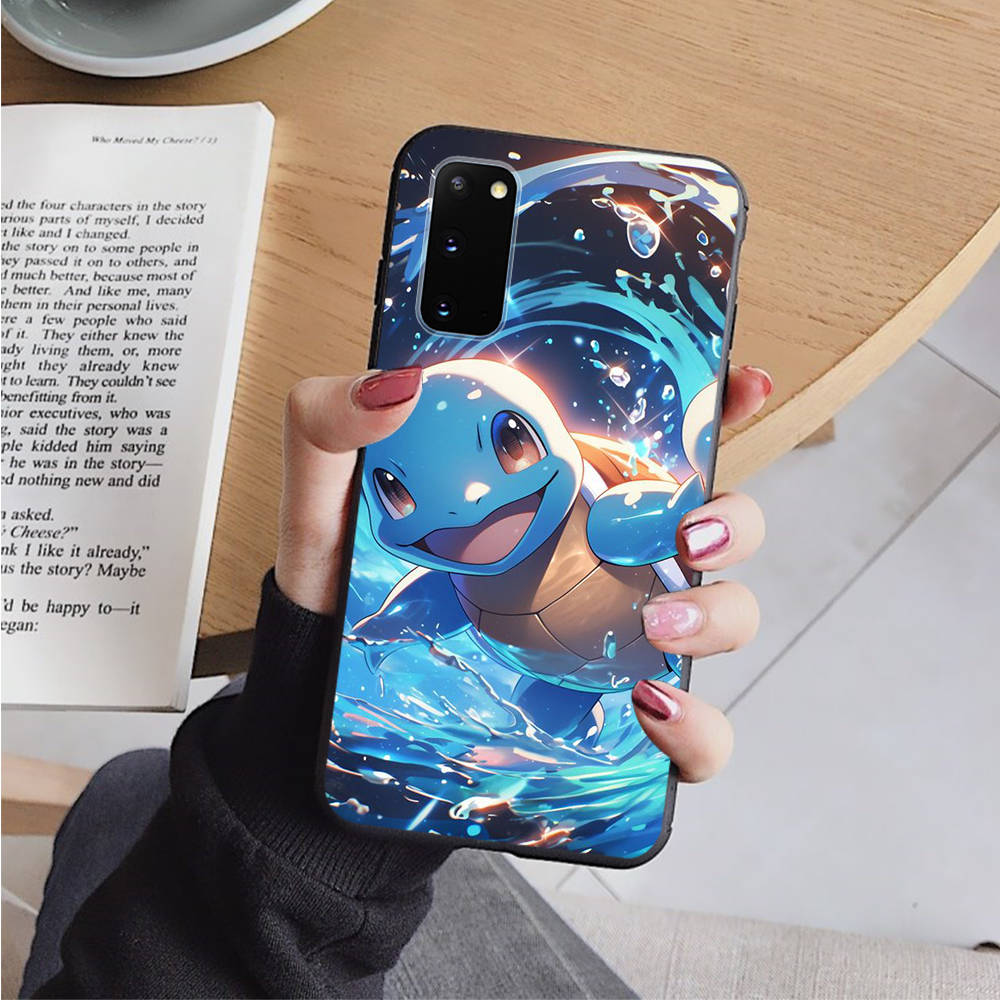 AP9 Squirtle Pokemon Black Case for Samsung Note 20 Lite S24 Ultra S23 S22 A05 A06 A11 A71 A15 A16 A13 A24 A25 A33 A52 A53 M55 M35 Sofe Cover