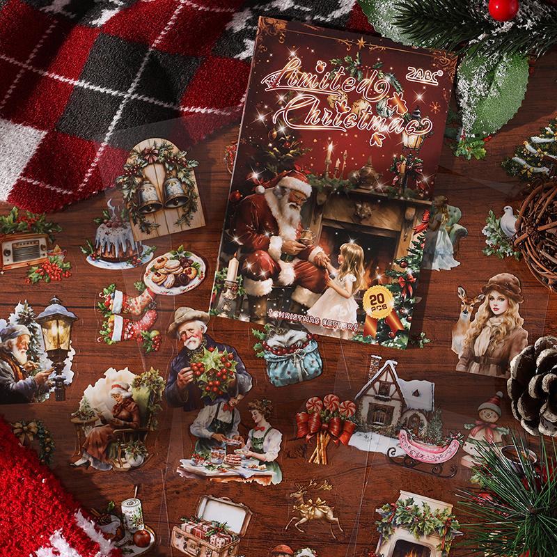 20sheets/book Christmas Letters Series Stickers Books Hand Account Material Perfect For Journaling Diy Scrapbooking Supplies