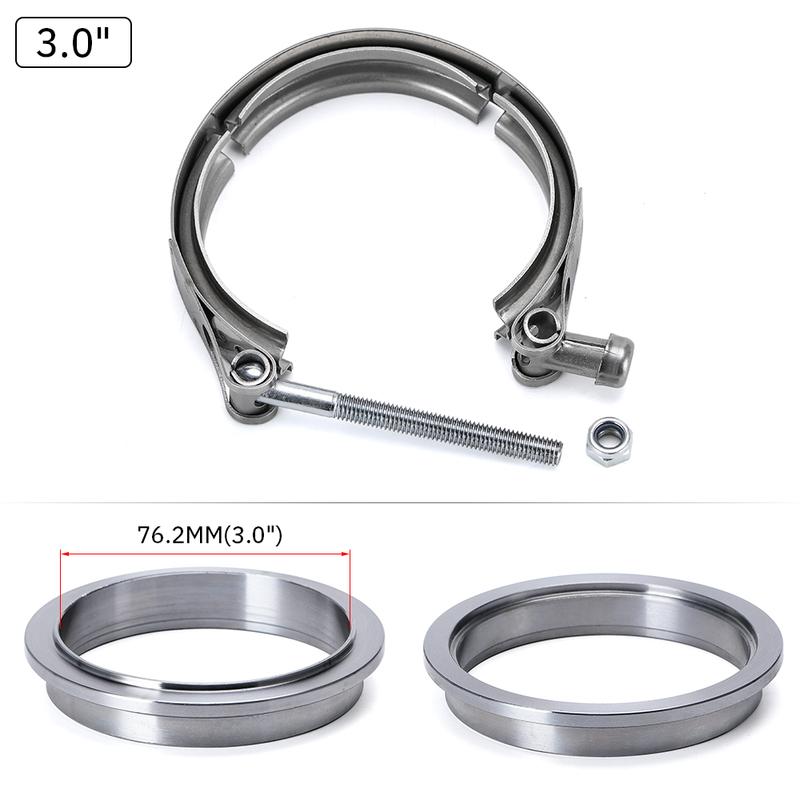 VR - V Band Exhaust Clamp 2.5 Inch 3 Inch 63mm 76mm Exhaust Male And Female Flange Vband Clamp V-Band Muffler Clamp