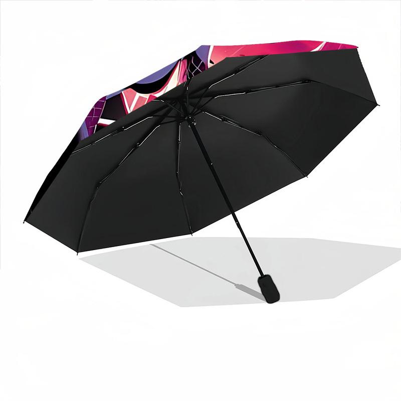 1pc Spider-Man: Into the Spider-Verse Custom Name Automatic Folding Umbrella - Compact 8-Rib Design, Durable Plastic & Iron, Daily Use 033