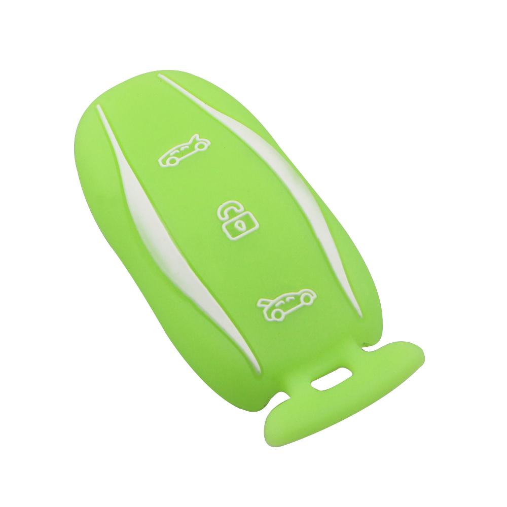 Silicone Car Key Case for Tesla Model X 3 Y 75D/90D/P100D 3-Button Remote Controller Key Fob Cover Shell Accessory