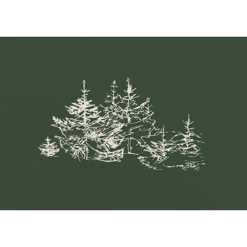 Vintage Antique Christmas Wreath Pine Tree Forest Winter Sketch Poster Canvas Painting Wall Art Pictures Home Interior Decor