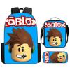 ROBLOX Themed Kids Backpack School Lightweight Durable Oxford Fabric Bag With Padded Straps Cartoon Print Grades 1-9