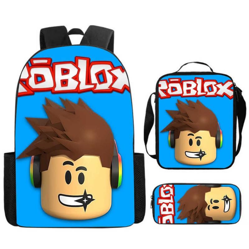 ROBLOX Themed Kids Backpack School Lightweight Durable Oxford Fabric Bag With Padded Straps Cartoon Print Grades 1-9