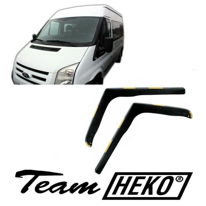 Déflecteurs D'air - J&J AUTOMOTIVE - Ford Transit 2006-2013 - Fumé - Acrylique Renforcé - Installation Facile