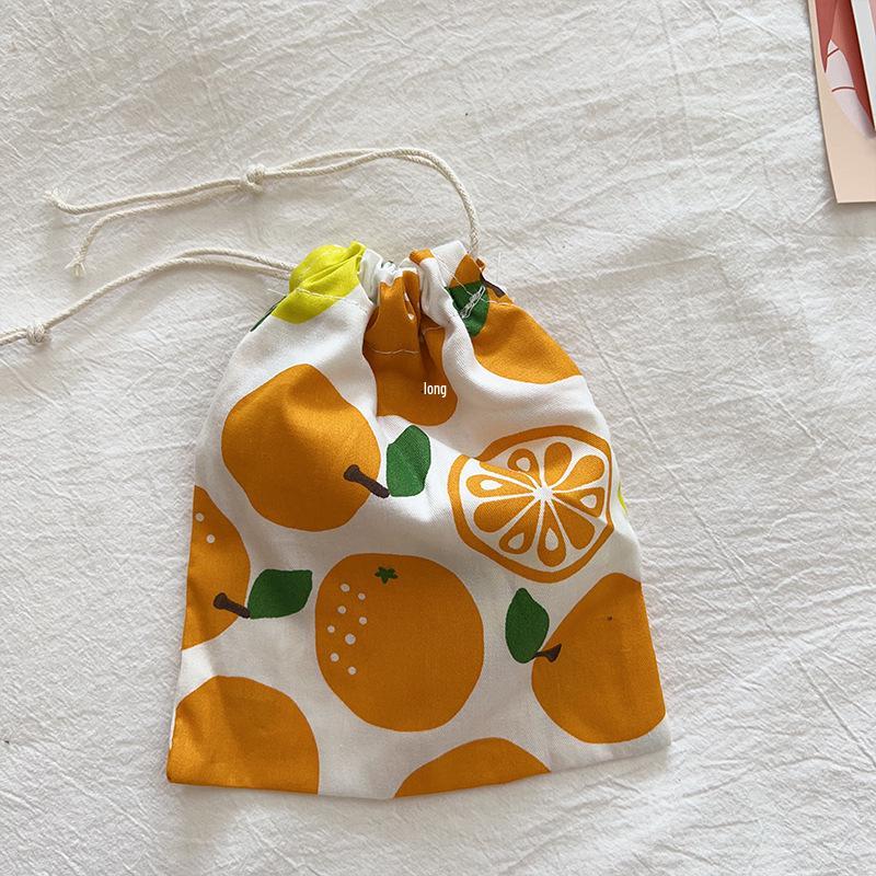 Floral Mini Cotton Drawstring Pouch for Jewelry, Cosmetics, & Lipstick - Dustproof & Cute