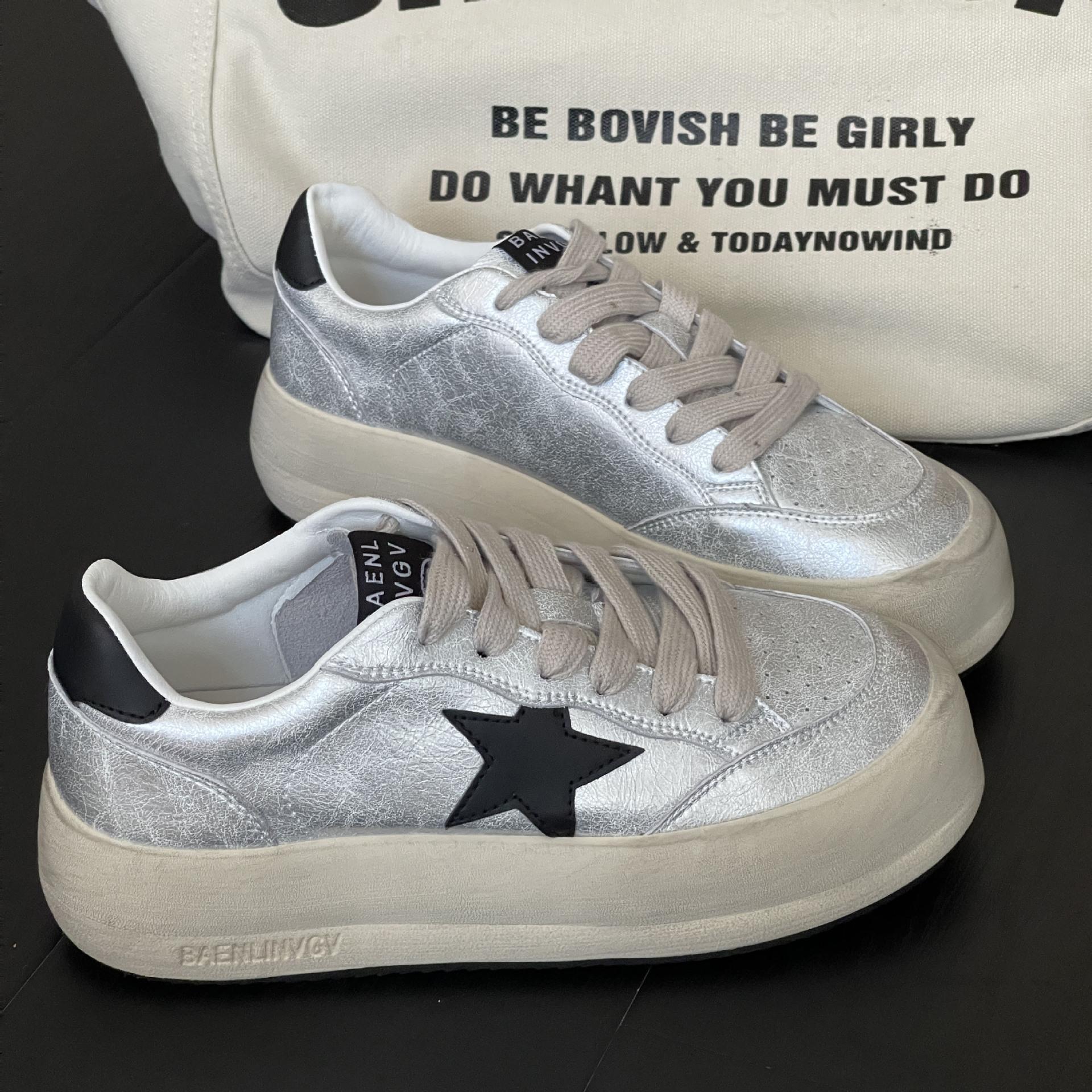 

Autumn new platform casual star board shoes college style women s white shoes 39 червоний