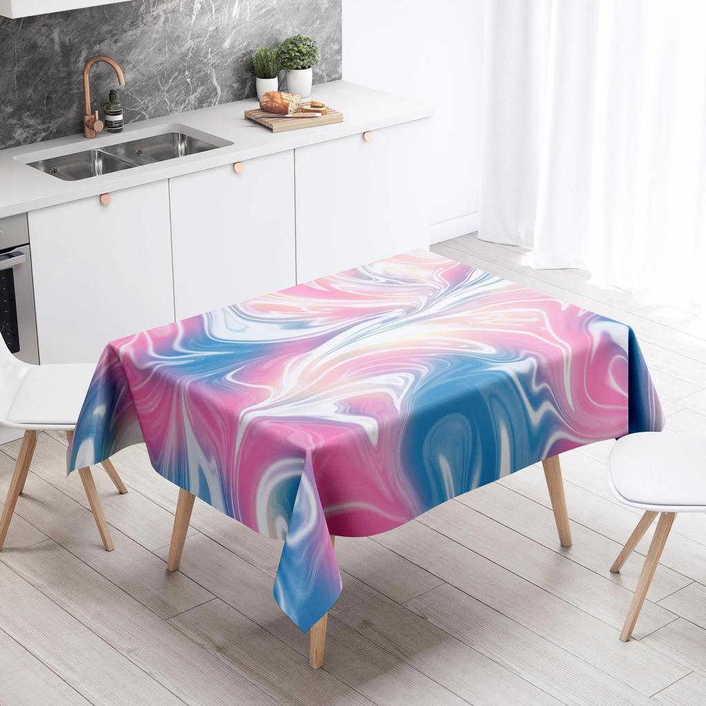 Color Marble Tablecloth Anti-Stain Waterproof Dining Table Home Decor Rectangular Kitchen Fireplace Countertop