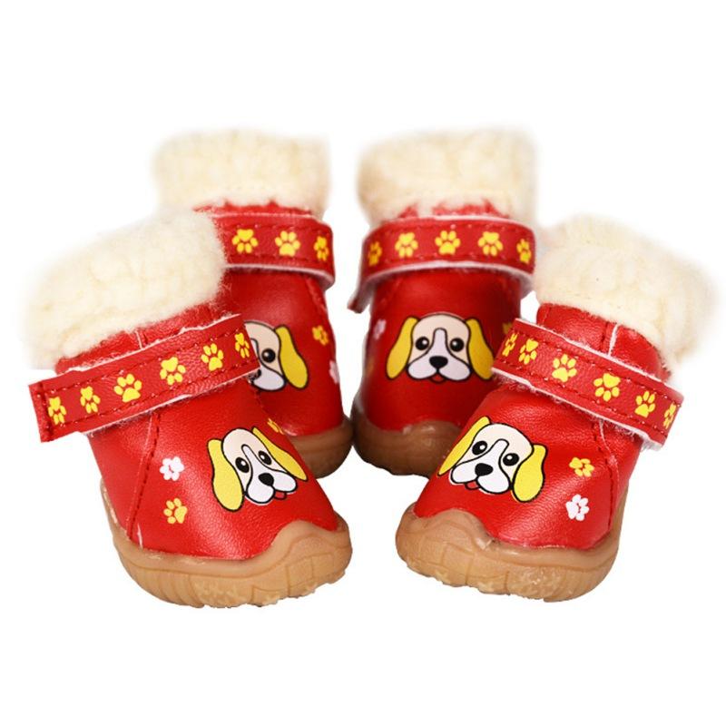 Shoes For Dogs Winter Pet Dog Shoes For Small Dogs Warm Snow Boots Waterproof Fur Non Slip Chihuahua Shoes Reflective Dog Boots